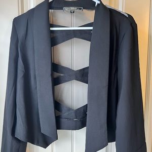 Black blazer with mesh back detail